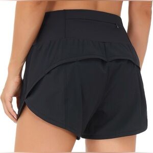 THE GYM PEOPLE Womens High Waisted Running Shorts Size: Small Color: Black